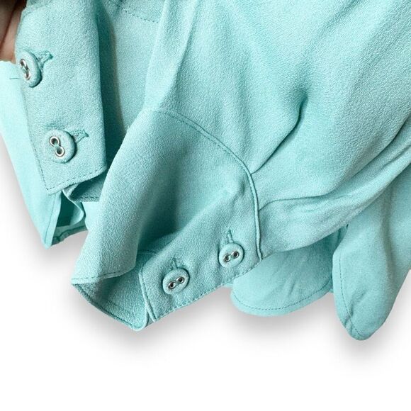 Rachel Comey Veracity Teal Blue V Neck Long Sleeve Blouse Viscose Women’s Size 8 - Picture 6 of 13